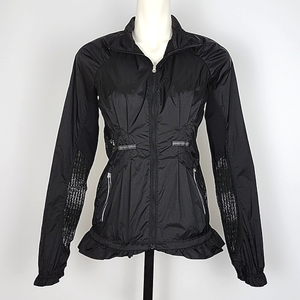 Lululemon Run Wild Zip Up Jacket Black Lightweight Mesh Panels Back Size 6 - Picture 6 of 16